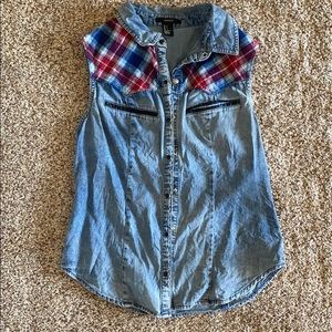 Jean button up vest